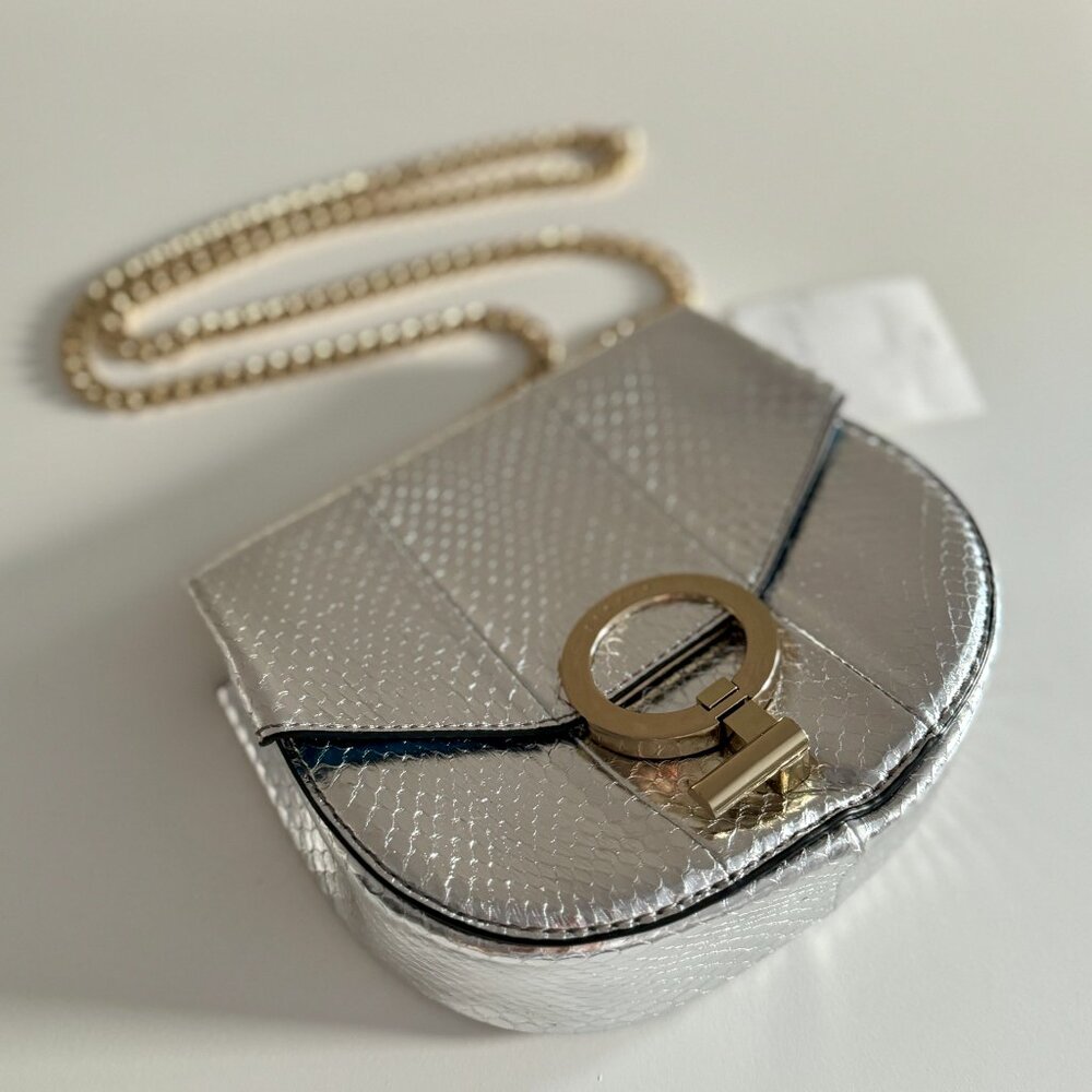SANDRO Paris Silver Gold Crossbody Pepita Bag